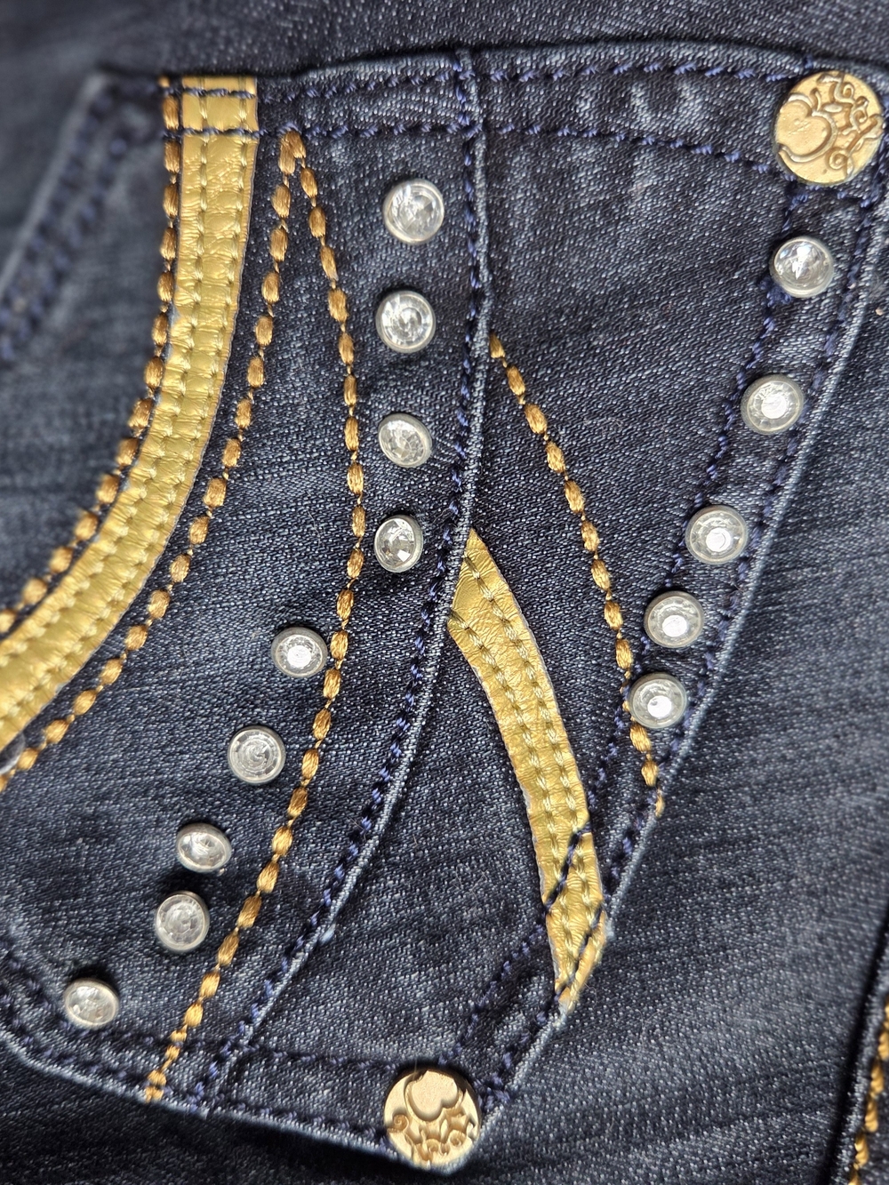 Apple Bottoms Vintage Y2k Dark Indigo Straight Leg Jeans 5/6 - Picture 3 of 14